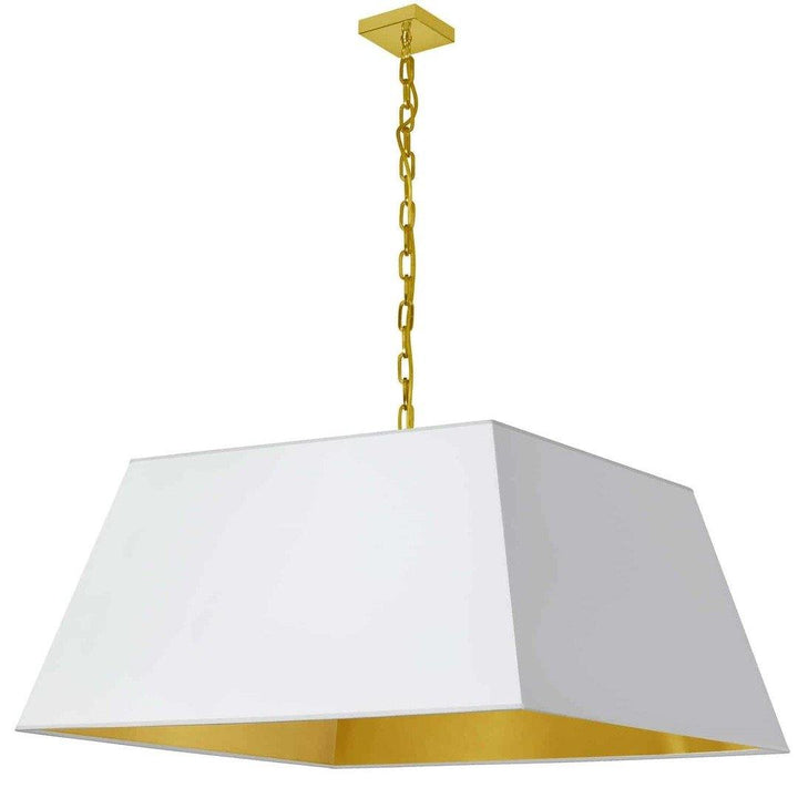 Steel with Rectangular Fabric Shade Chandelier - LV LIGHTING