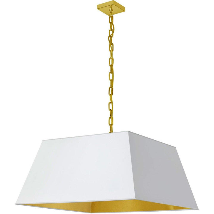 Steel with Rectangular Fabric Shade Chandelier - LV LIGHTING