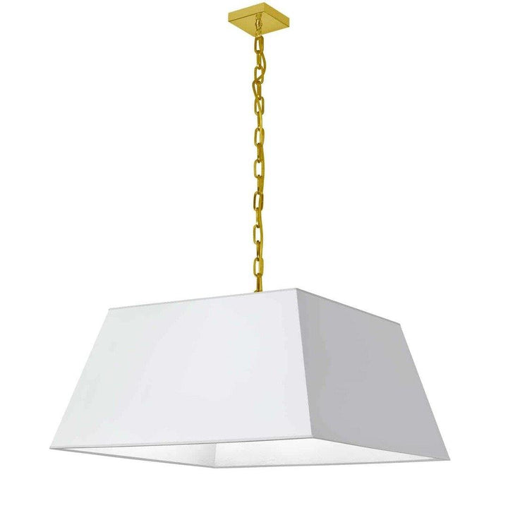 Steel with Rectangular Fabric Shade Chandelier - LV LIGHTING