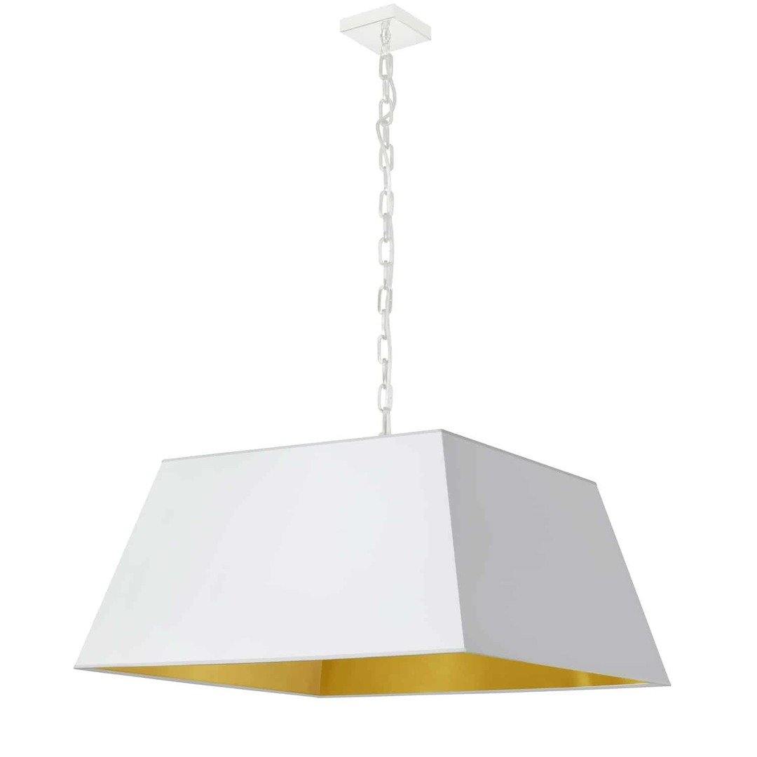 Steel with Rectangular Fabric Shade Chandelier - LV LIGHTING