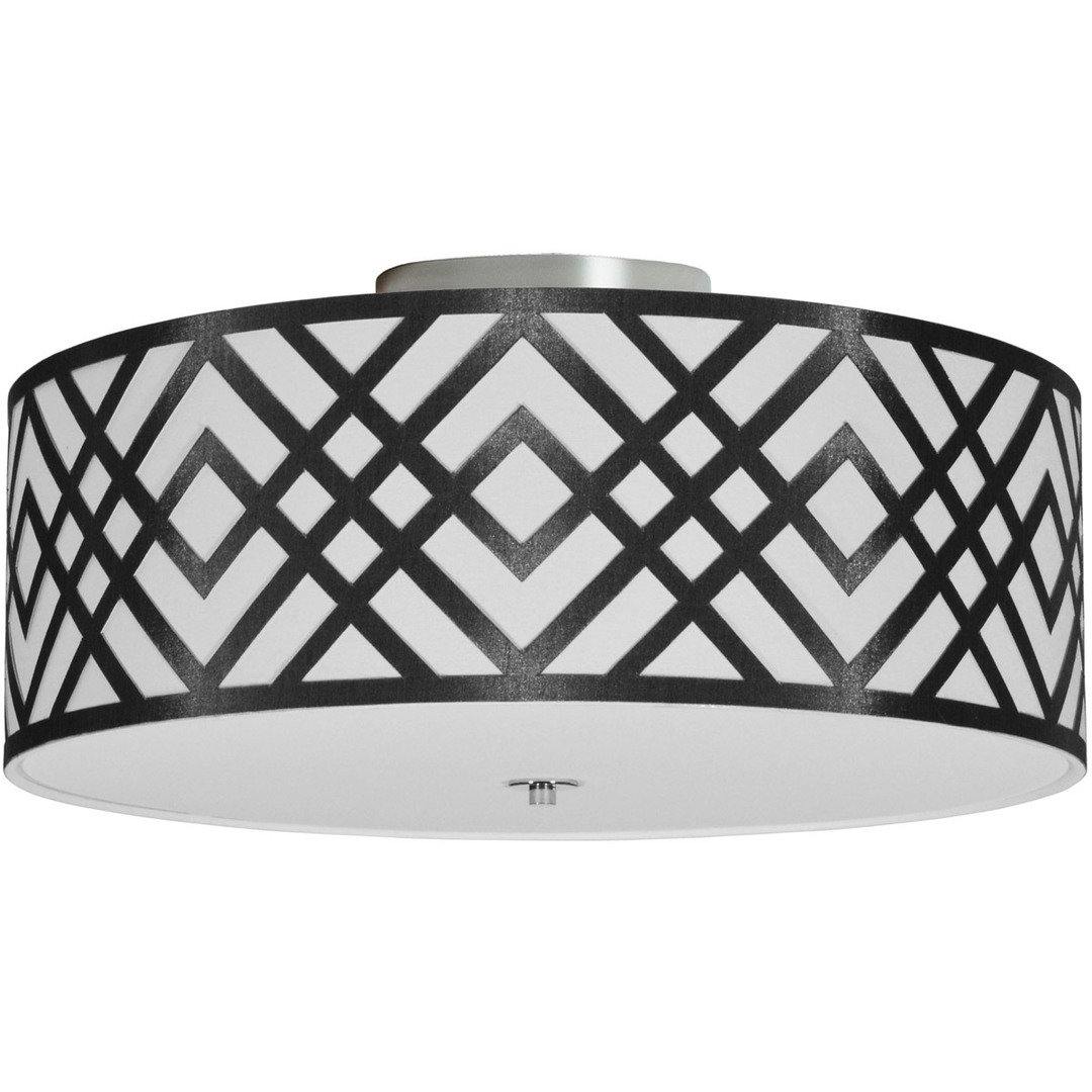 Steel with Fabric Drum Shade Flush Mount - LV LIGHTING