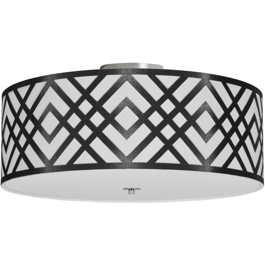 Steel with Fabric Drum Shade Flush Mount - LV LIGHTING