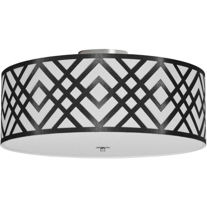 Steel with Fabric Drum Shade Flush Mount - LV LIGHTING