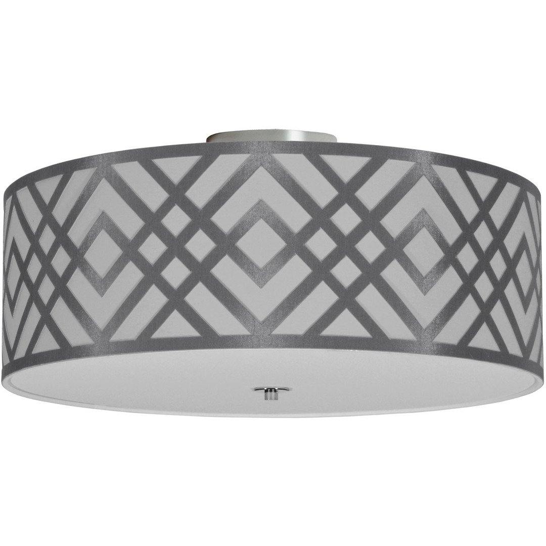 Steel with Fabric Drum Shade Flush Mount - LV LIGHTING