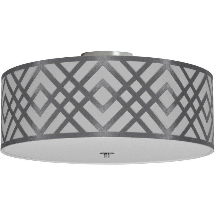Steel with Fabric Drum Shade Flush Mount - LV LIGHTING