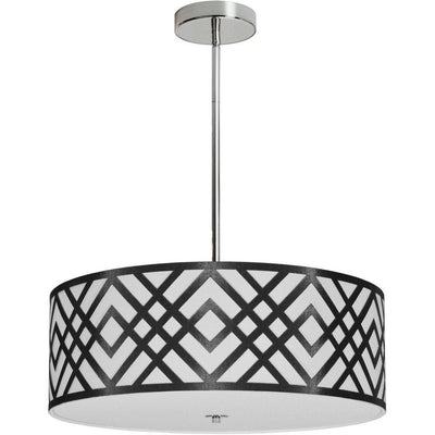 Steel with Fabric Drum Shade Pendant - LV LIGHTING