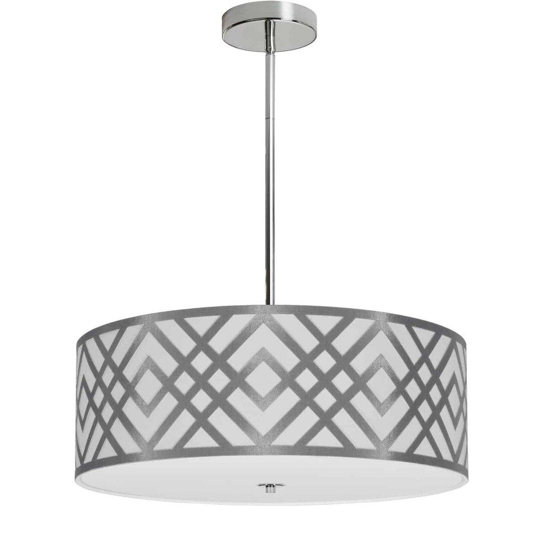 Steel with Fabric Drum Shade Pendant - LV LIGHTING