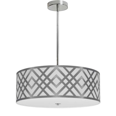 Steel with Fabric Drum Shade Pendant - LV LIGHTING