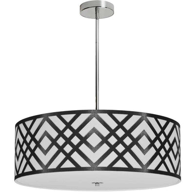 Steel with Fabric Drum Shade Pendant - LV LIGHTING