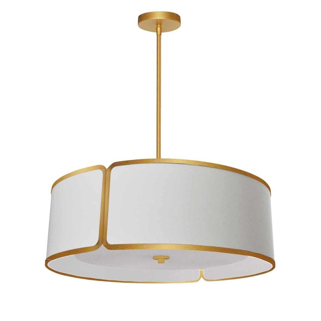 Steel with Fabric Drum Shade Chandelier - LV LIGHTING