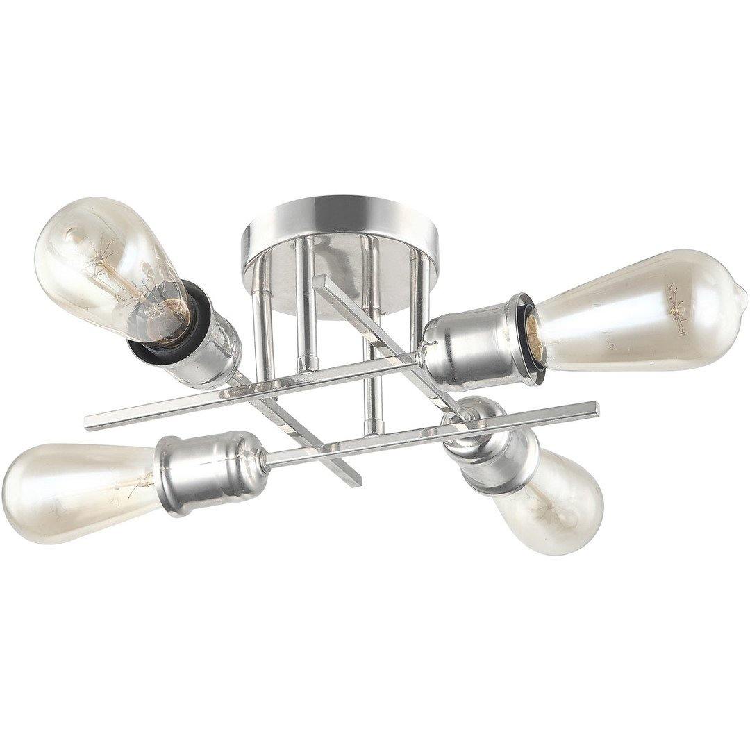Steel with Visible Light Bulb Semi Flush Mount - LV LIGHTING