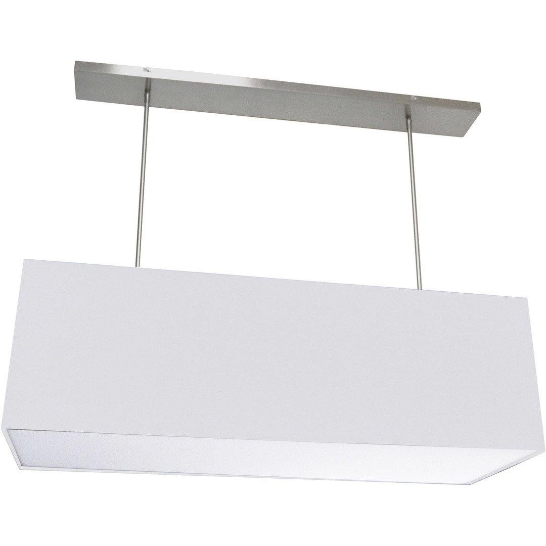 Satin Chrome with Rectangular White Fabric Shade Linear Pendant - LV LIGHTING