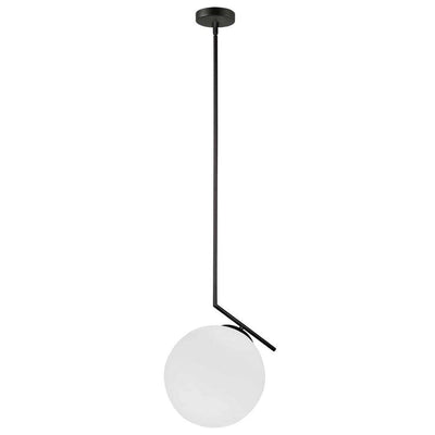 Steel Rod with Glass Globe Pendant - LV LIGHTING