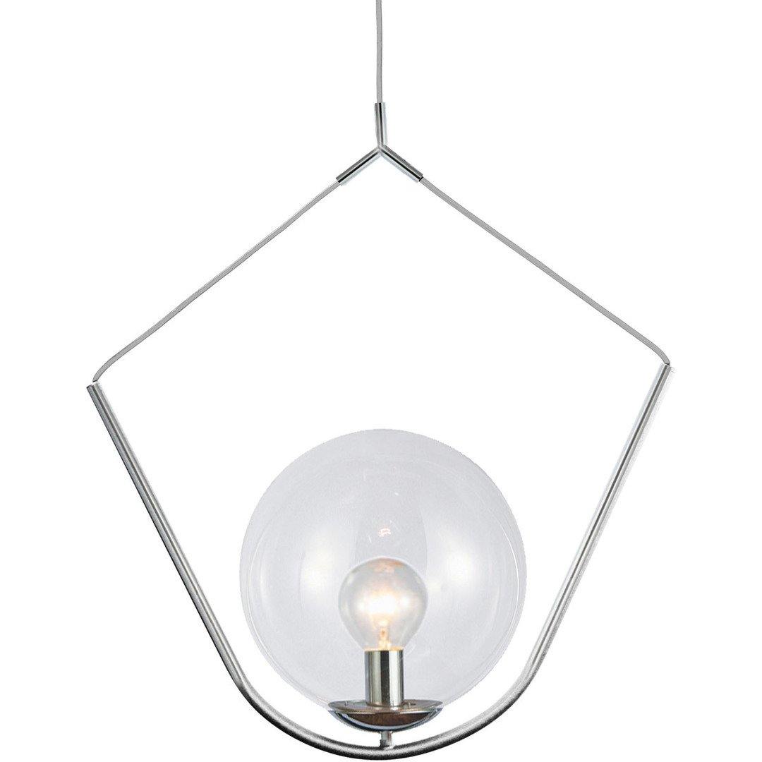 Polished Chrome with Clear Glass Globe Pendant - LV LIGHTING