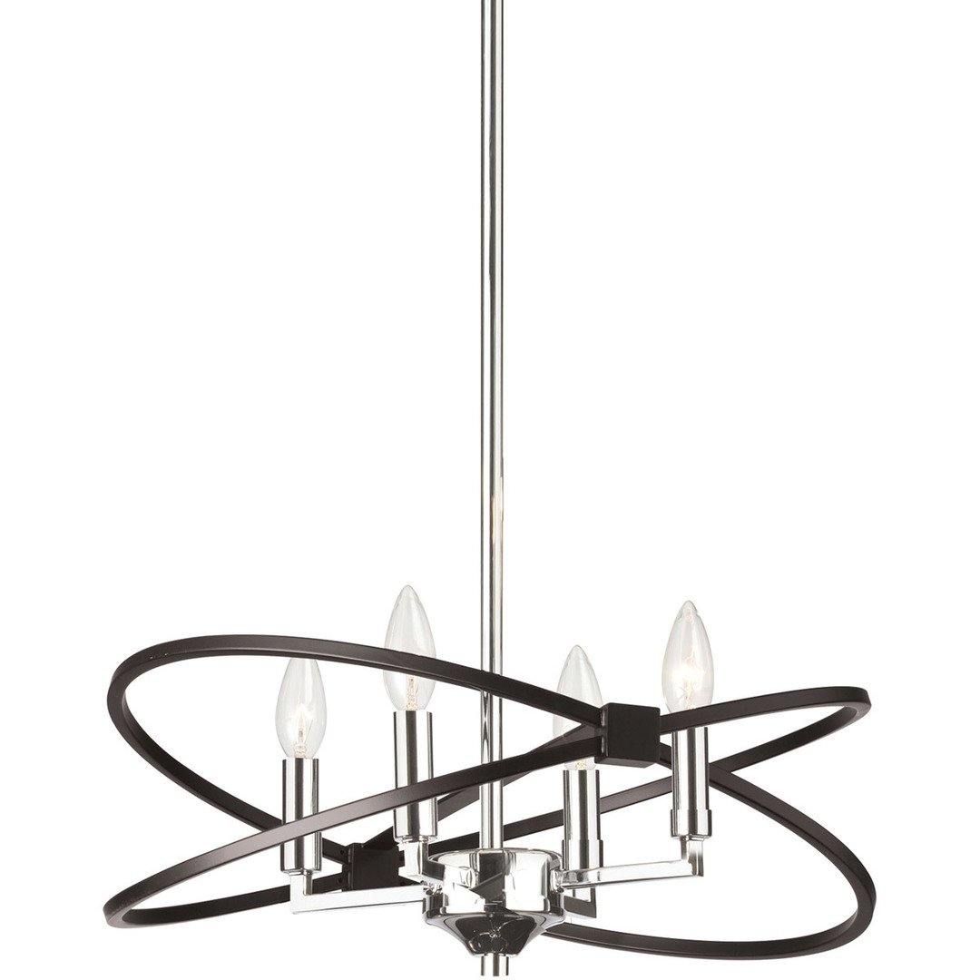 Polished Chrome with Black Orbit Chandelier - LV LIGHTING