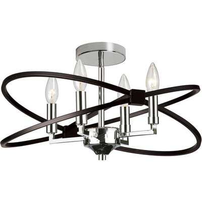 Steel with Black Orbit Flush Mount - LV LIGHTING