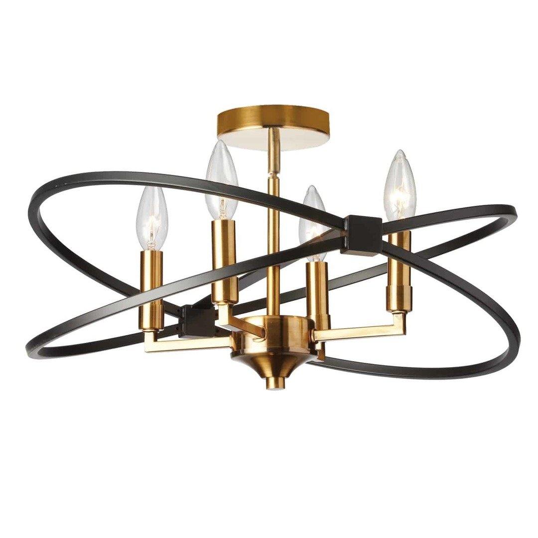 Steel with Black Orbit Flush Mount - LV LIGHTING