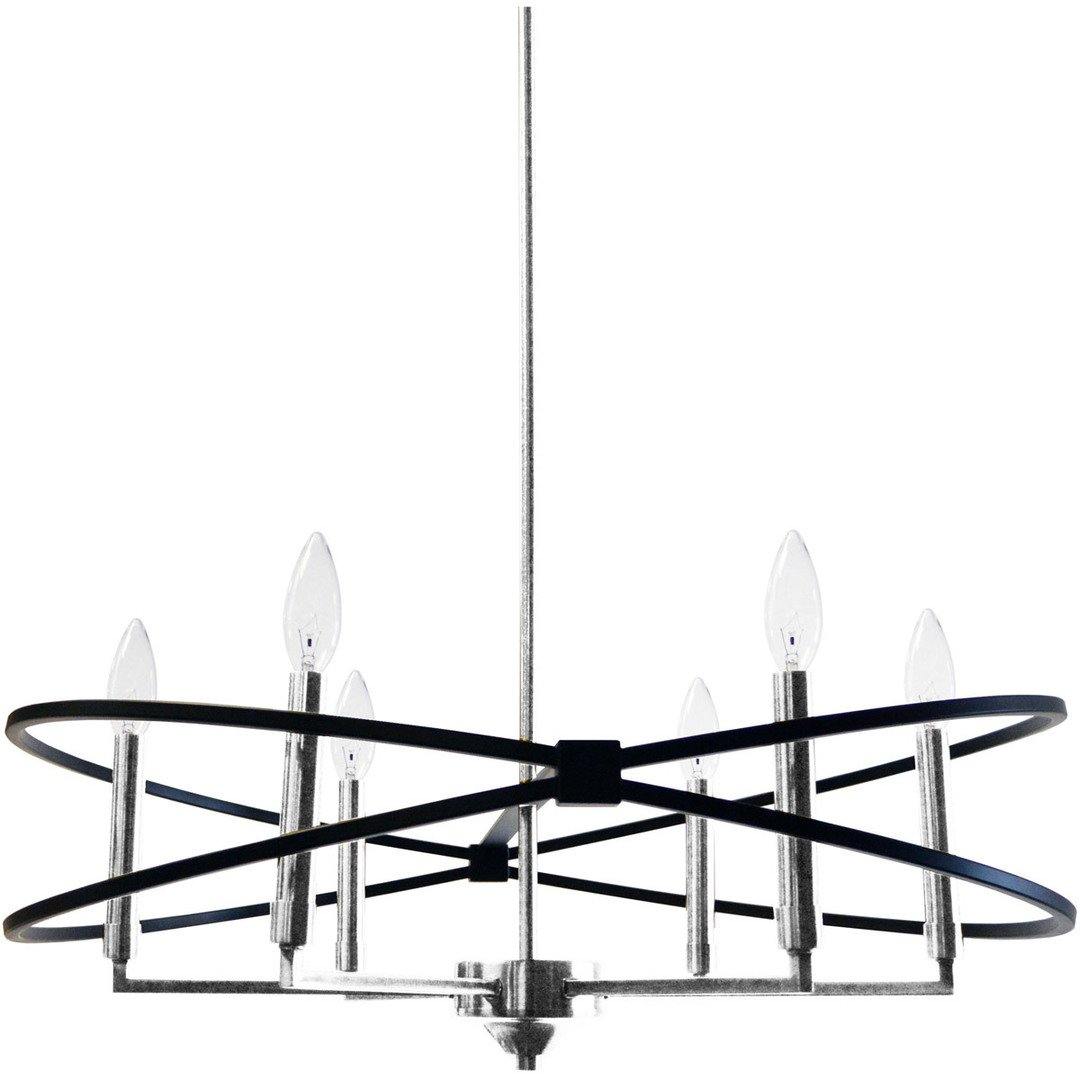 Polished Chrome with Black Orbit Chandelier - LV LIGHTING