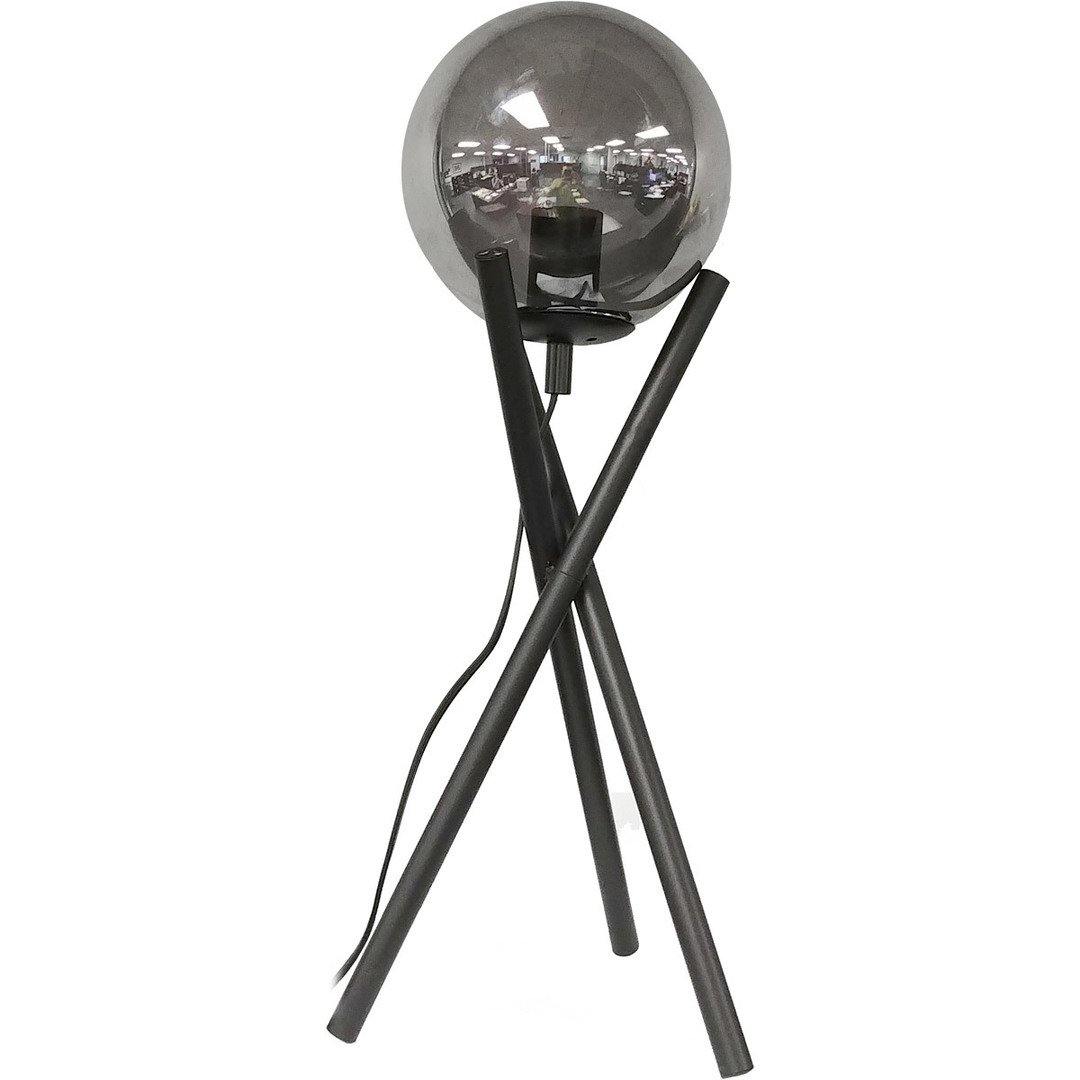 Matte Black with Smoked Glass Globe Talble Lamp - LV LIGHTING