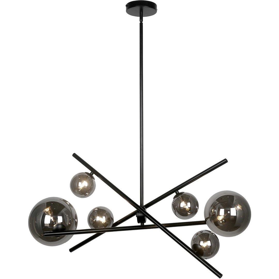 Matte Black with Smoked Glass Globe Chandelier - LV LIGHTING