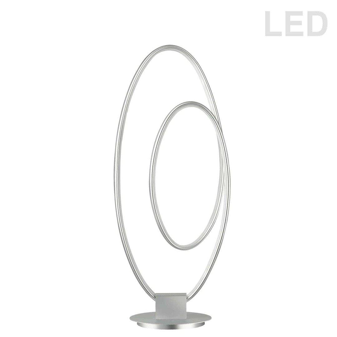 LED Silver Double Oval Ring Table Lamp - LV LIGHTING