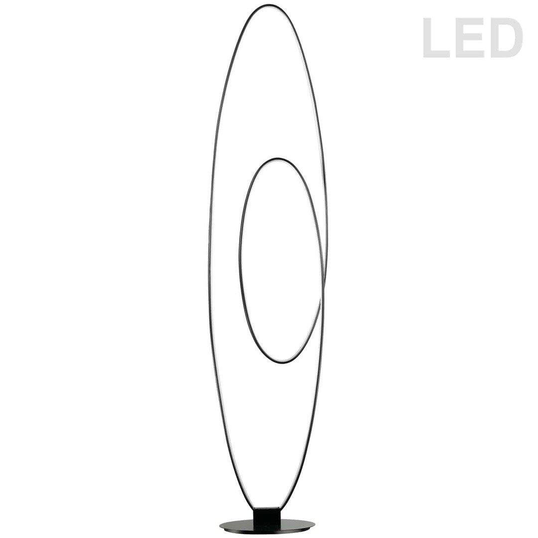 LED Steel with Double Oval Ring Floor Lamp - LV LIGHTING