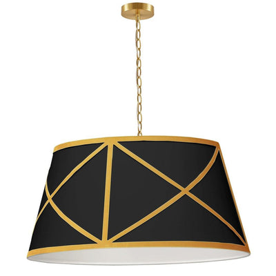 Steel with Patterned Fabric Shade Pendant - LV LIGHTING
