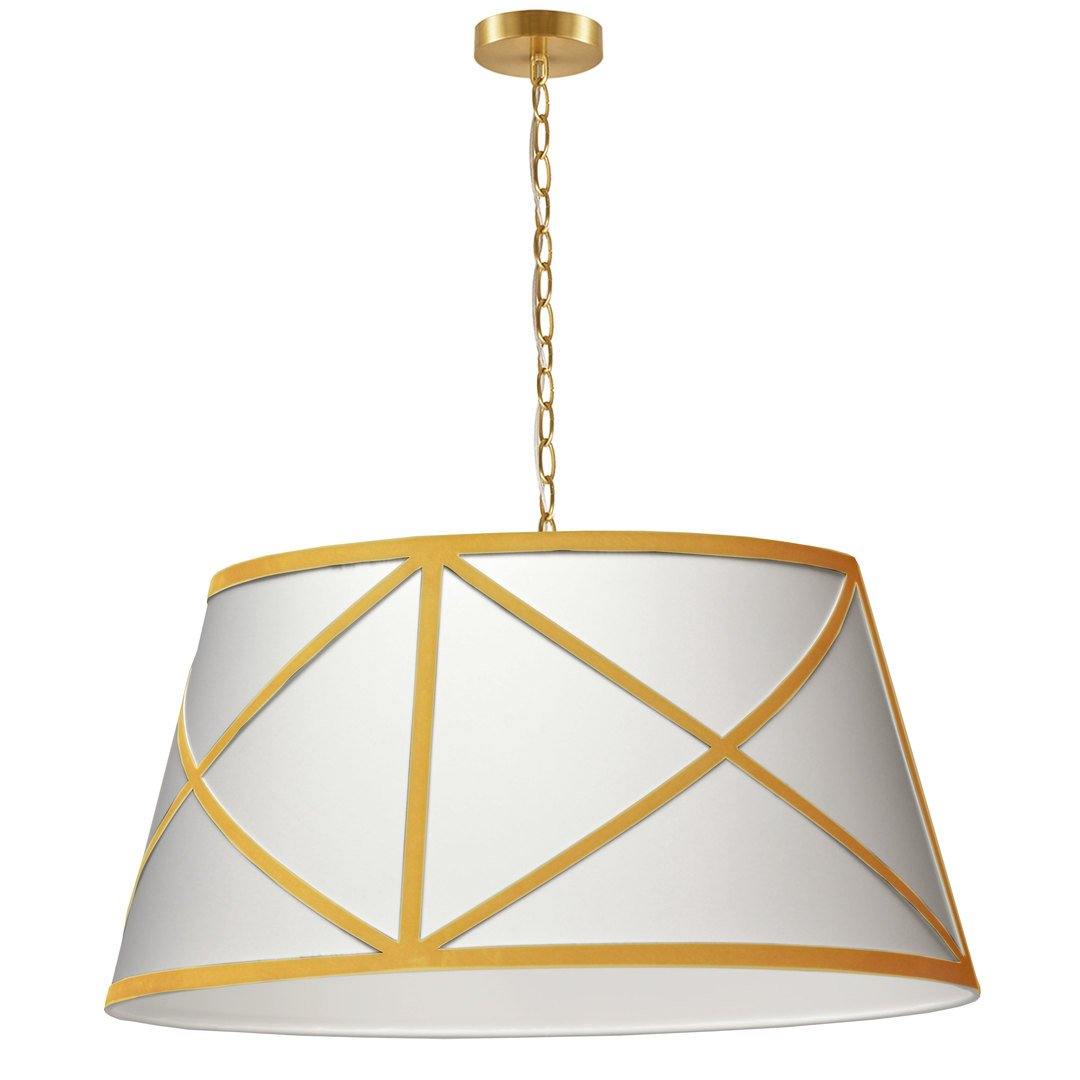 Steel with Patterned Fabric Shade Pendant - LV LIGHTING