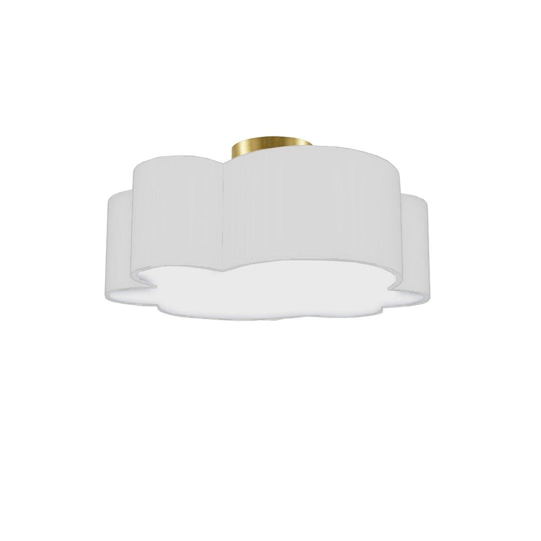 Steel with Clover Fabric Shade Flush Mount - LV LIGHTING