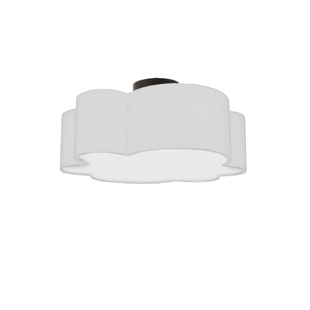 Steel with Clover Fabric Shade Flush Mount - LV LIGHTING