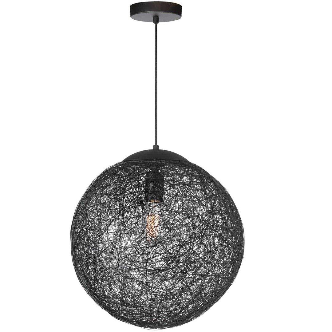 Steel with Wired Globe Shade Pendant - LV LIGHTING