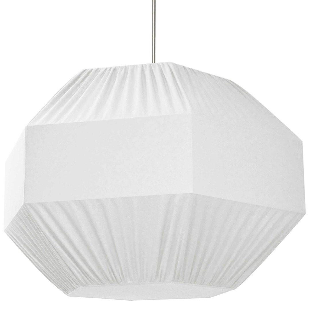 Polished Chrome with Hexagon White Fabric Shade Chandelier - LV LIGHTING