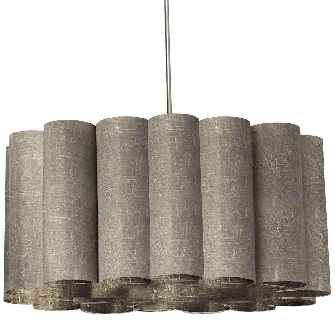 Polished Chrome with Folded Fabric Shade Chandelier - LV LIGHTING