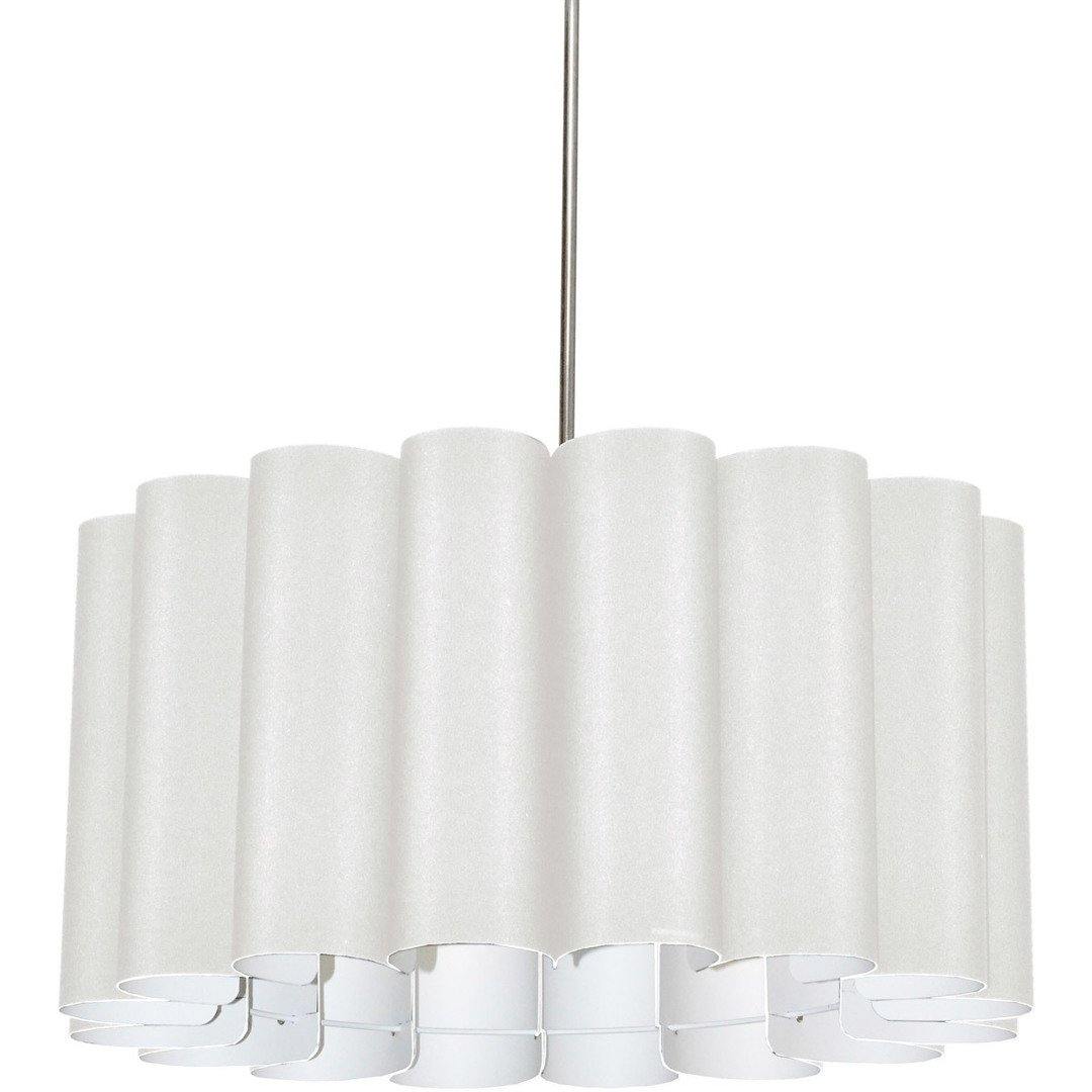 Polished Chrome with Folded Fabric Shade Chandelier - LV LIGHTING