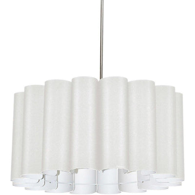 Polished Chrome with Folded Fabric Shade Chandelier - LV LIGHTING
