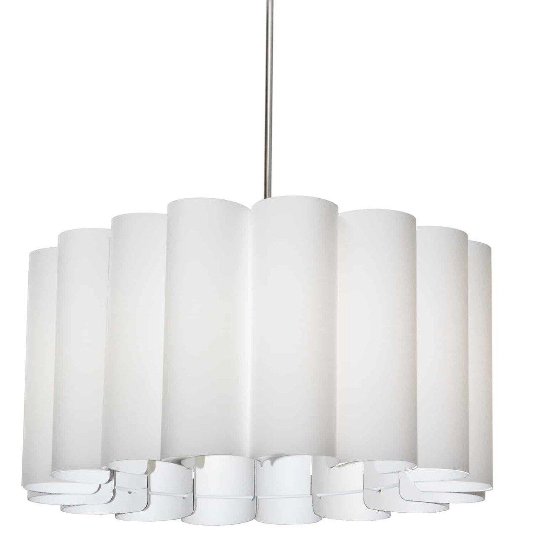 Polished Chrome with Folded Fabric Shade Chandelier - LV LIGHTING
