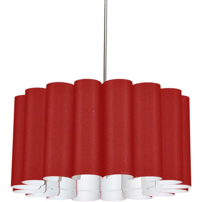 Polished Chrome with Folded Fabric Shade Chandelier - LV LIGHTING