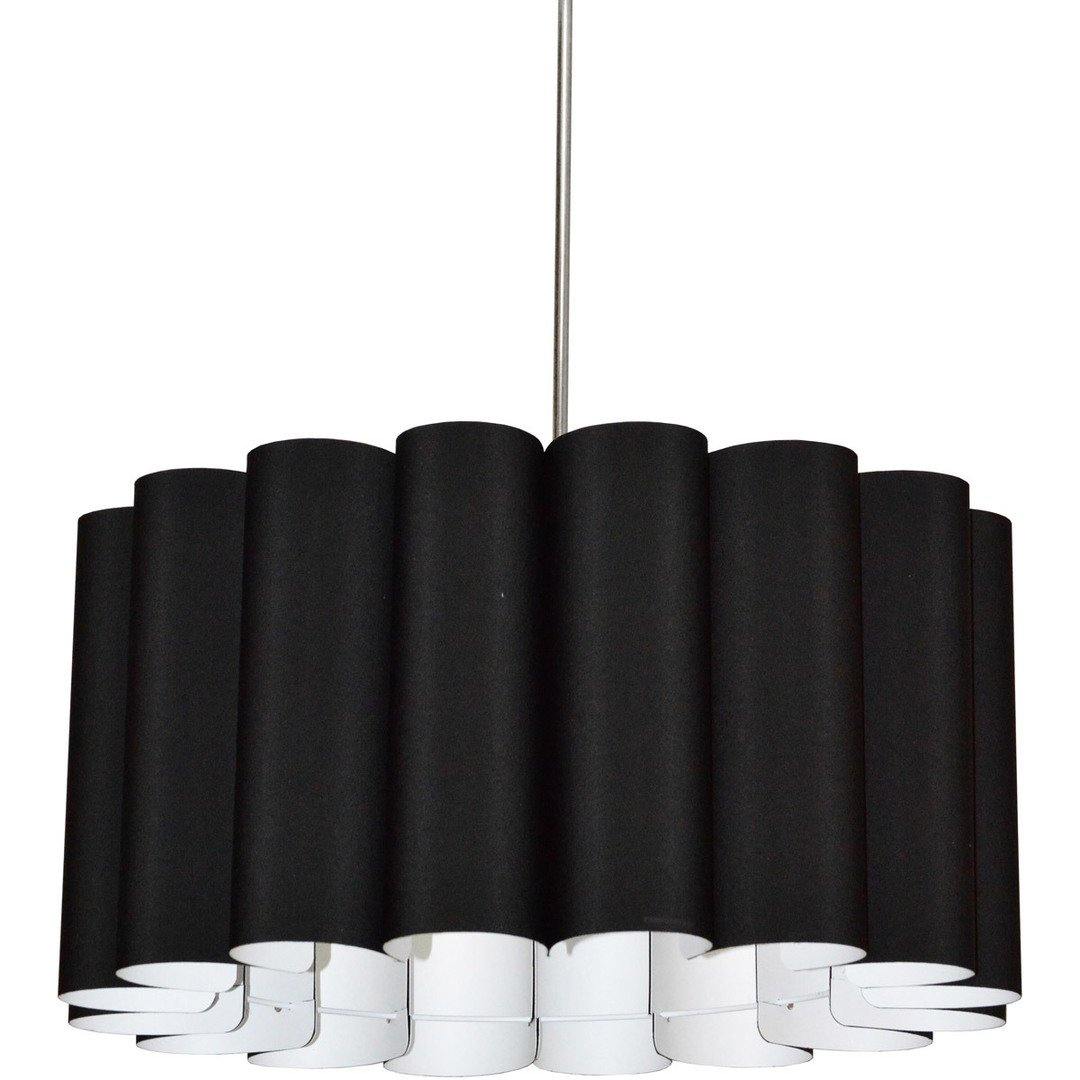 Polished Chrome with Folded Fabric Shade Chandelier - LV LIGHTING