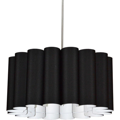 Polished Chrome with Folded Fabric Shade Chandelier - LV LIGHTING