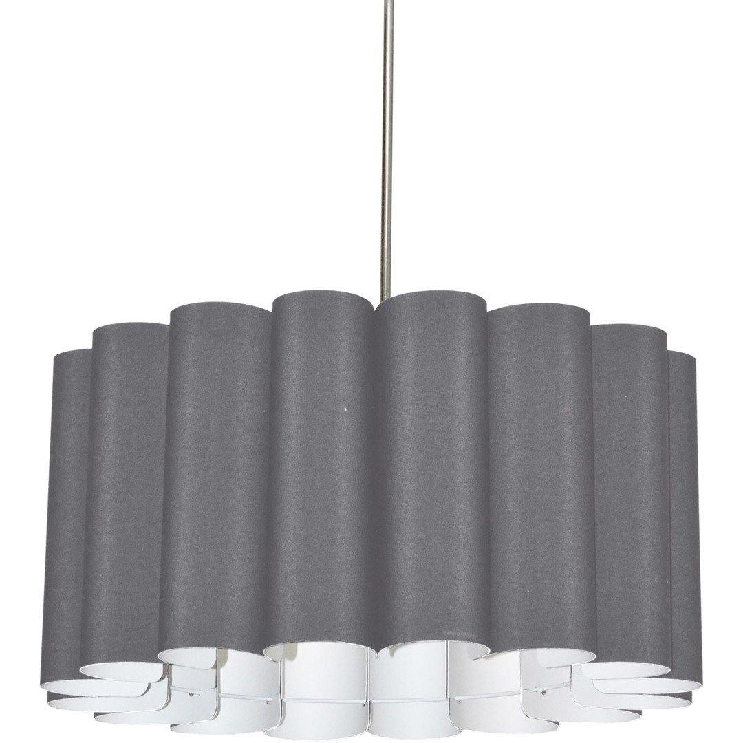 Polished Chrome with Folded Fabric Shade Chandelier - LV LIGHTING