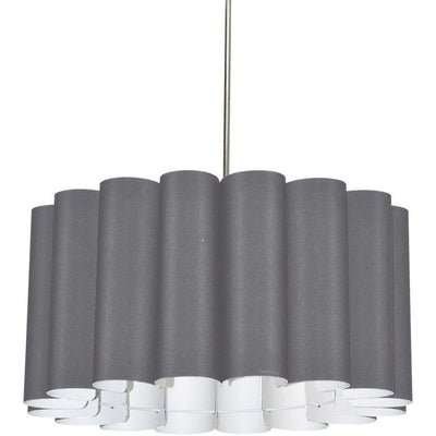 Polished Chrome with Folded Fabric Shade Chandelier - LV LIGHTING