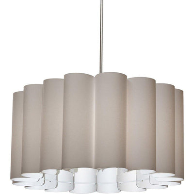 Polished Chrome with Folded Fabric Shade Chandelier - LV LIGHTING