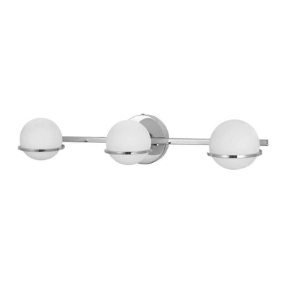 Steel with White Glass Globe Vanity Light - LV LIGHTING