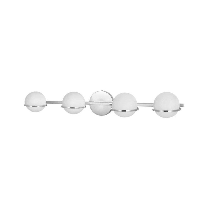 Steel with White Glass Globe Vanity Light - LV LIGHTING