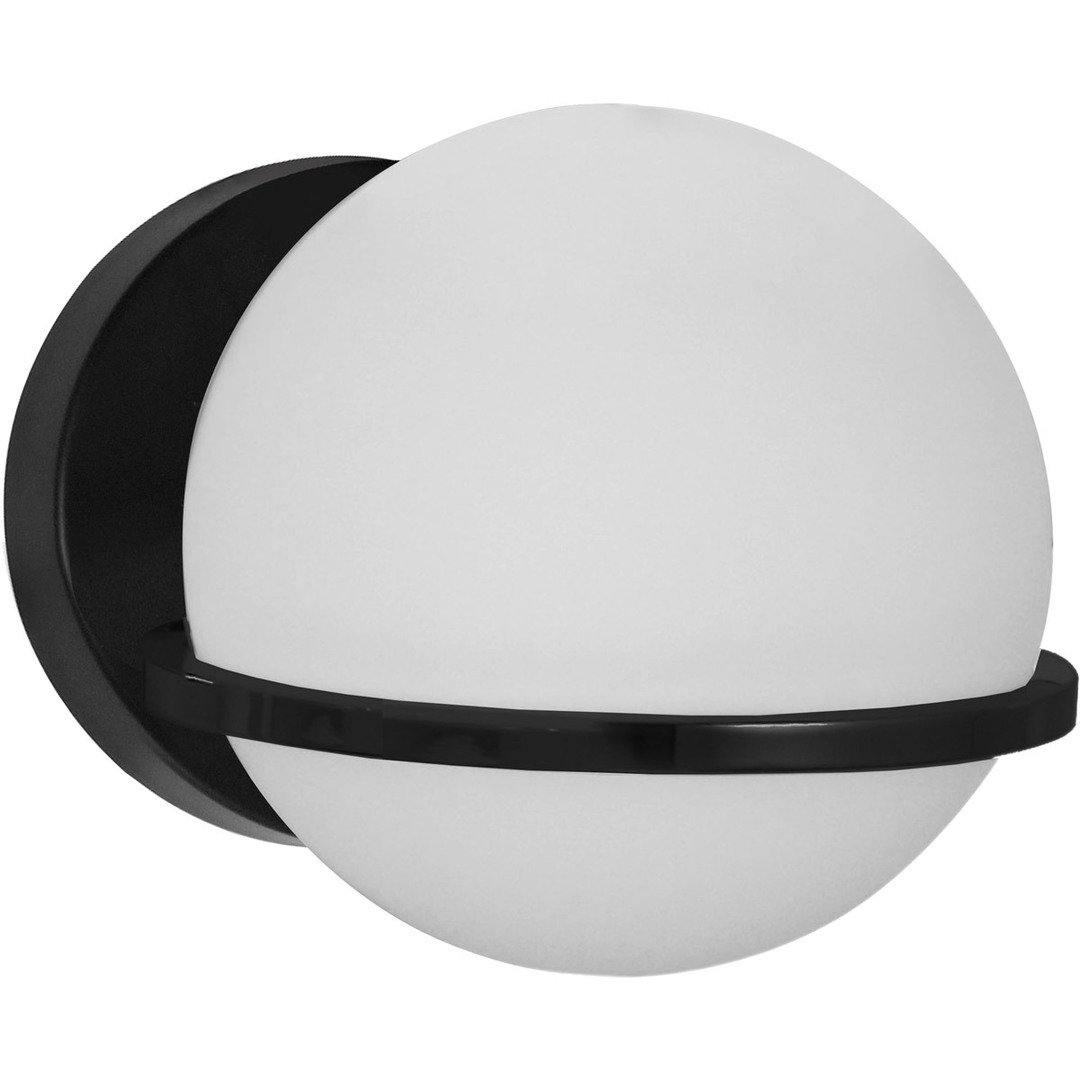 Steel with White Globe Glass Shade Wall Sconce - LV LIGHTING