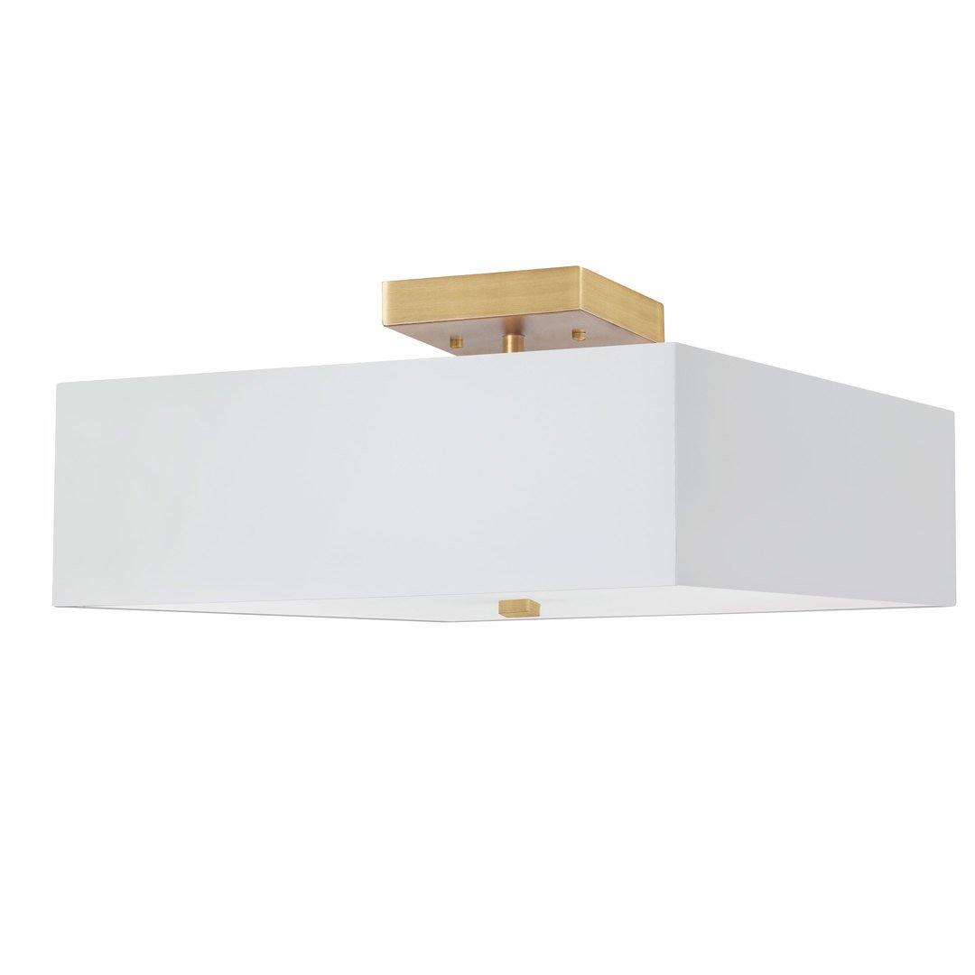 Steel with Square Fabric Shade Semi Flush Mount - LV LIGHTING