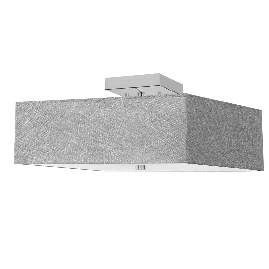 Steel with Square Fabric Shade Semi Flush Mount - LV LIGHTING