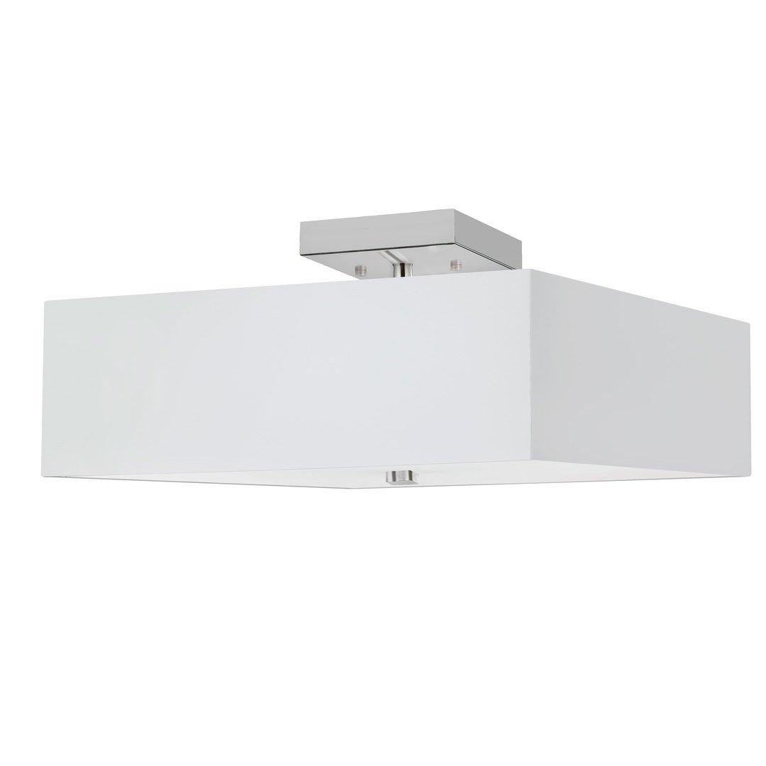 Steel with Square Fabric Shade Semi Flush Mount - LV LIGHTING