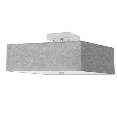 Steel with Square Fabric Shade Semi Flush Mount - LV LIGHTING