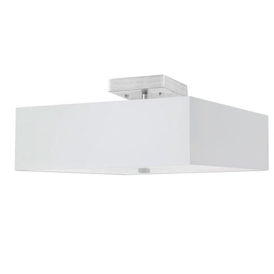 Steel with Square Fabric Shade Semi Flush Mount - LV LIGHTING